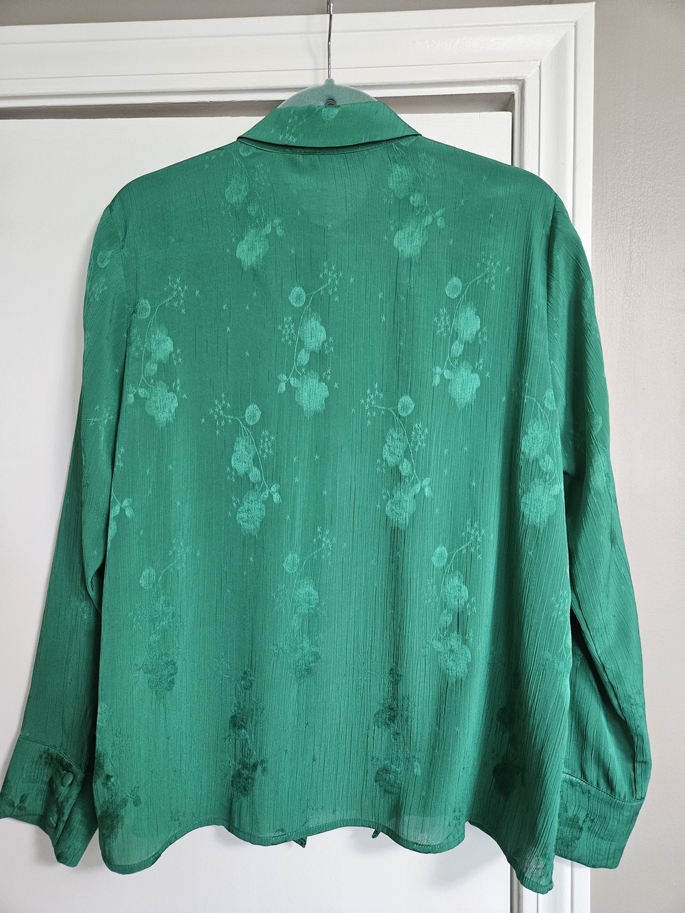 Zara Green Button-Up Blouse - Picture 6 of 8